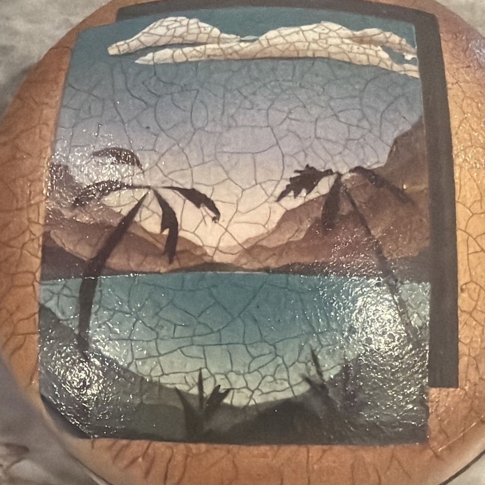 Vtg Ken‎ Jensen Signed Studio Art Pottery Raku Landscape Dresser Jar 1989 HTF - Picture 2 of 8
